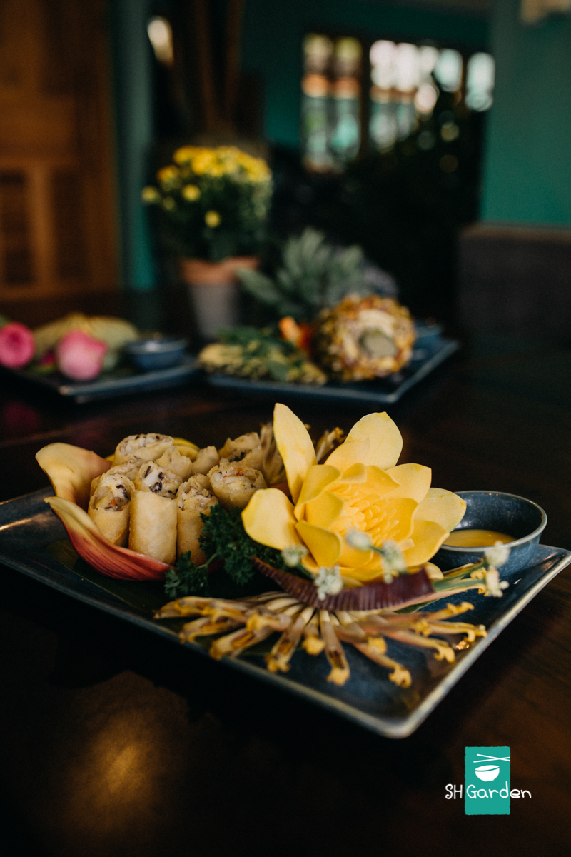 SH Garden Dong Khoiの盛り付けが印象的な一皿