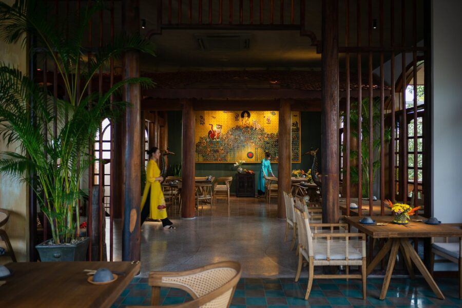 SH Garden Dong Khoiのインドシナ風の店内